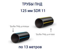 Труба ПНД РЕДУТ 125 х 11,4 SDR 11 отрезок 13 метров