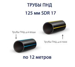 Труба ПНД РЕДУТ 125 х 7,4 SDR 17 отрезок 12 метров