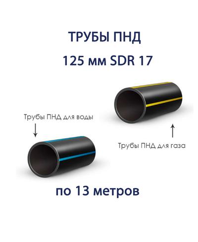 Труба ПНД РЕДУТ 125 х 7,4 SDR 17 отрезок 13 метров